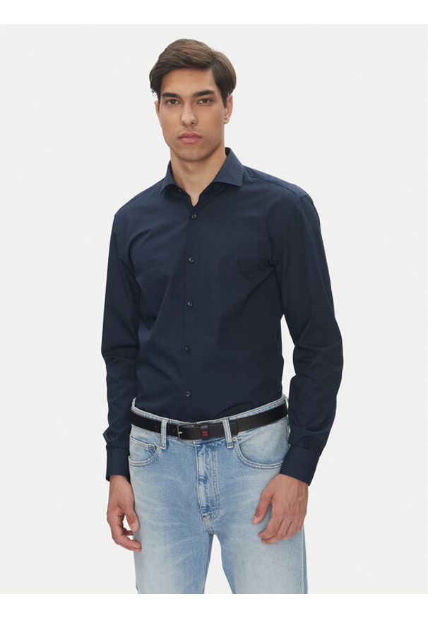 Hugo - HUGO Koszula C-Jason 50293691 Granatowy Slim Fit. Kolor: niebieski. Materiał: bawełna