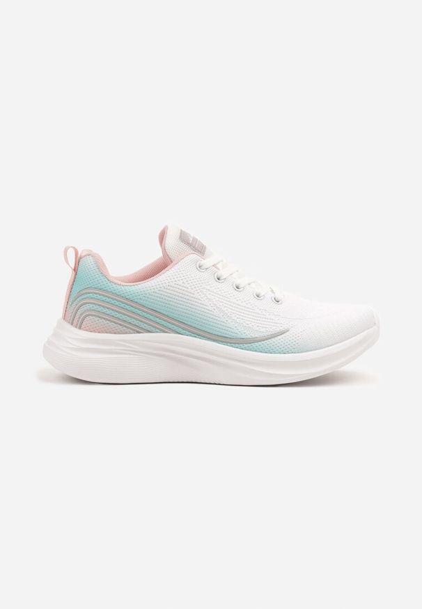 Born2be - Biało-Miętowe Buty Sportowe Sneakersy Ombre na Piankowej Podeszwie Arelinas. Okazja: na co dzień. Kolor: biały. Szerokość cholewki: normalna. Sport: fitness