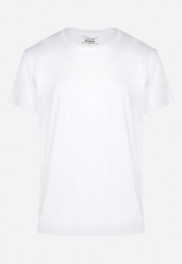 Born2be - Biała Koszulka z Krótkim Rękawem i Okrągłym Dekoltem Agrip. Okazja: na co dzień. Kolor: biały. Materiał: dzianina. Długość rękawa: krótki rękaw. Długość: krótkie. Wzór: gładki. Styl: klasyczny, casual