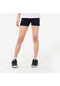 DOMYOS - Spodenki sportowe dla dzieci Domyos. Kolor: czarny. Materiał: bawełna, materiał, elastan. Styl: sportowy