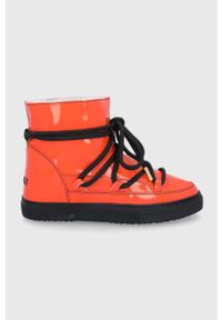 Inuikii Śniegowce kolor pomarańczowy. Nosek buta: okrągły. Zapięcie: sznurówki. Kolor: pomarańczowy. Materiał: wełna, guma