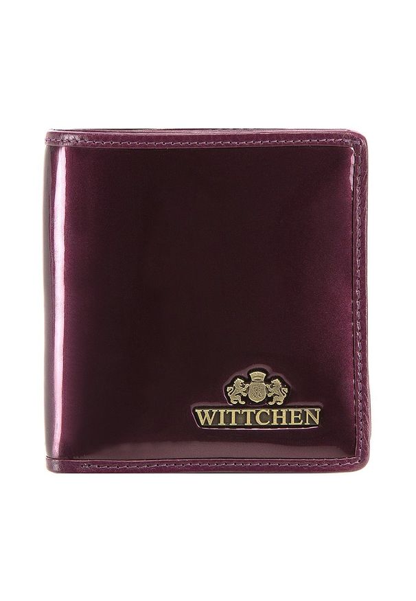 Wittchen - Damski portfel ze skóry lakierowany mały. Kolor: fioletowy. Materiał: lakier, skóra