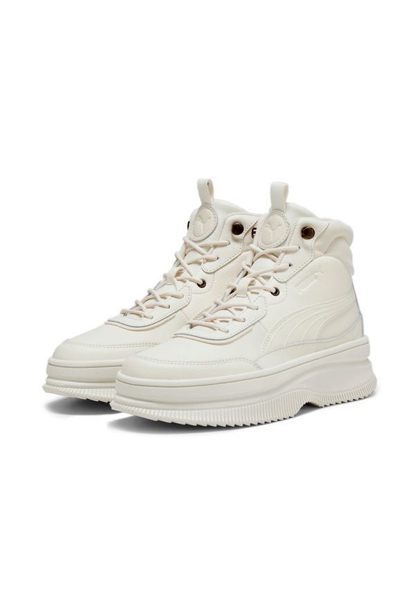 Buty Sportowe Damskie Puma Mayra Frosted. Kolor: biały, beżowy. Materiał: materiał, skóra, syntetyk