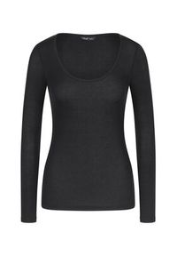 Triumph Koszulka piżamowa Bauty Layers 10225060 Czarny Slim Fit. Kolor: czarny. Materiał: lyocell