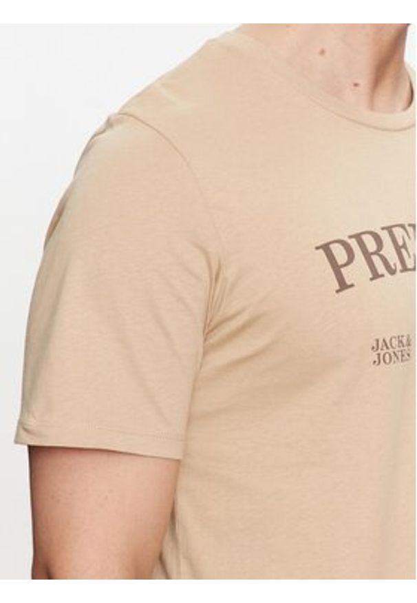 Jack & Jones T-Shirt Jprblaalfie 12259673 Brązowy Regular Fit. Kolor: brązowy. Materiał: bawełna