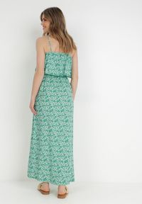 Born2be - Zielona Sukienka z Wiskozy Melline. Okazja: na plażę. Kolor: zielony. Materiał: wiskoza. Długość rękawa: na ramiączkach. Wzór: nadruk. Styl: wakacyjny, klasyczny. Długość: maxi #3