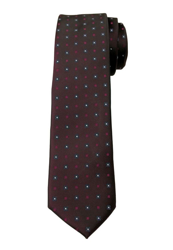 Brązowy krawat Angelo di Monti elegancki, w geometryczne wzory