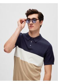 Selected Homme Polo 16088615 Niebieski Regular Fit. Typ kołnierza: polo. Kolor: niebieski. Materiał: bawełna #6