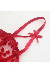 Intica - Komplet bielizny z haftem w serca Deniece. Kolor: czerwony. Wzór: haft #8