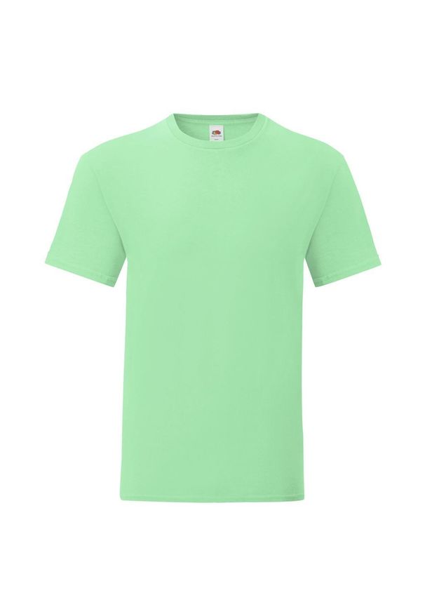 FRUIT OF THE LOOM - Męska Koszulka Iconic 150. Kolor: zielony. Sport: turystyka piesza