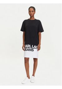 Karl Lagerfeld Jeans Sukienka codzienna A3W13005 Czarny Regular Fit. Okazja: na co dzień. Kolor: czarny. Materiał: bawełna. Typ sukienki: proste. Styl: casual