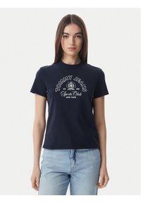Tommy Jeans T-Shirt Heritage Logo DW0DW22816 Granatowy Regular Fit. Kolor: niebieski. Materiał: bawełna #1