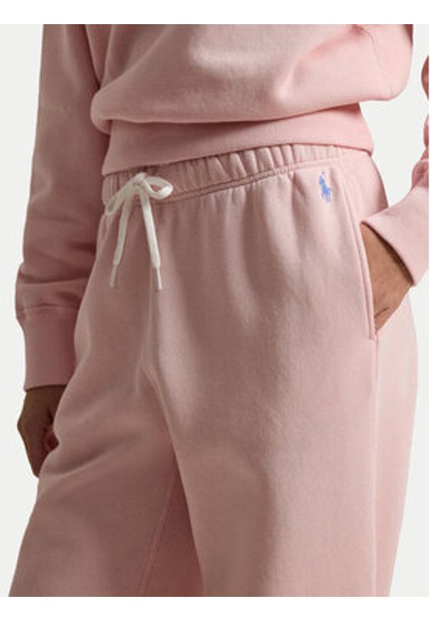 Polo Ralph Lauren Spodnie dresowe 211977959504 Różowy Wide Leg. Kolor: różowy. Materiał: bawełna