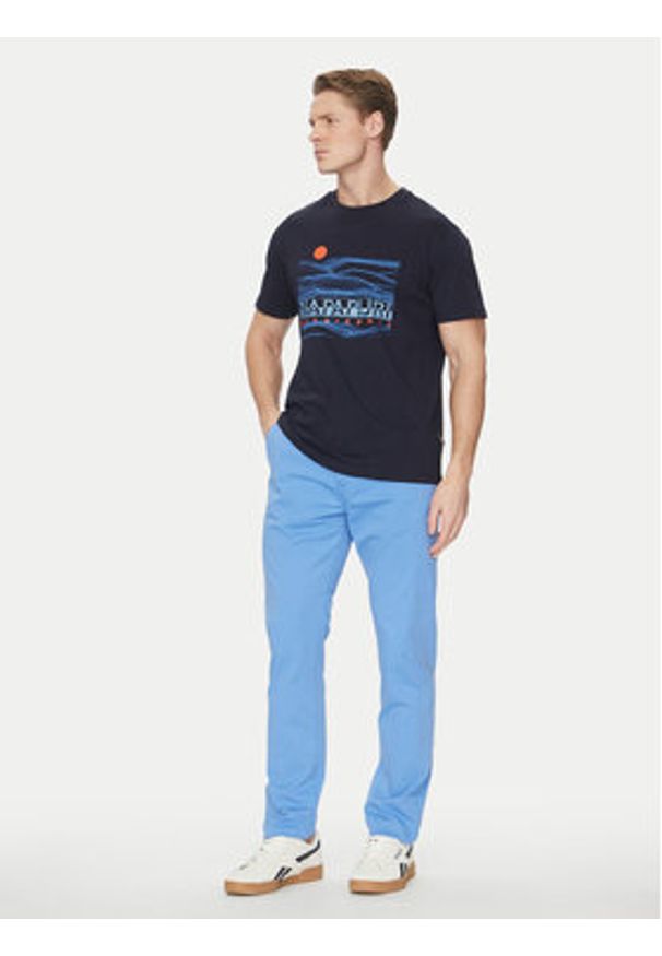 Napapijri T-Shirt S-Buti NP0A4INM Granatowy Regular Fit. Kolor: niebieski. Materiał: bawełna