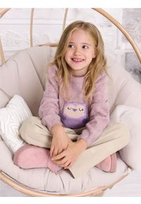 Sinsay - Sweter - fioletowy. Kolor: fioletowy. Długość rękawa: długi rękaw. Długość: długie. Wzór: nadruk, haft #1