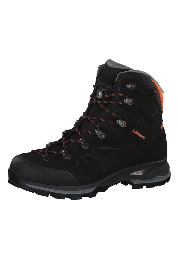 Buty trekkingowe męskie Lowa Baldo Gtx. Wysokość cholewki: za kostkę. Kolor: wielokolorowy, czarny, pomarańczowy. Materiał: tkanina, materiał, zamsz. Szerokość cholewki: normalna. Sport: turystyka piesza