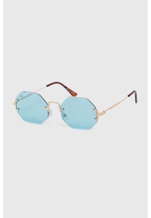 Jeepers Peepers okulary przeciwsłoneczne kolor złoty. Kolor: złoty. Wzór: geometria