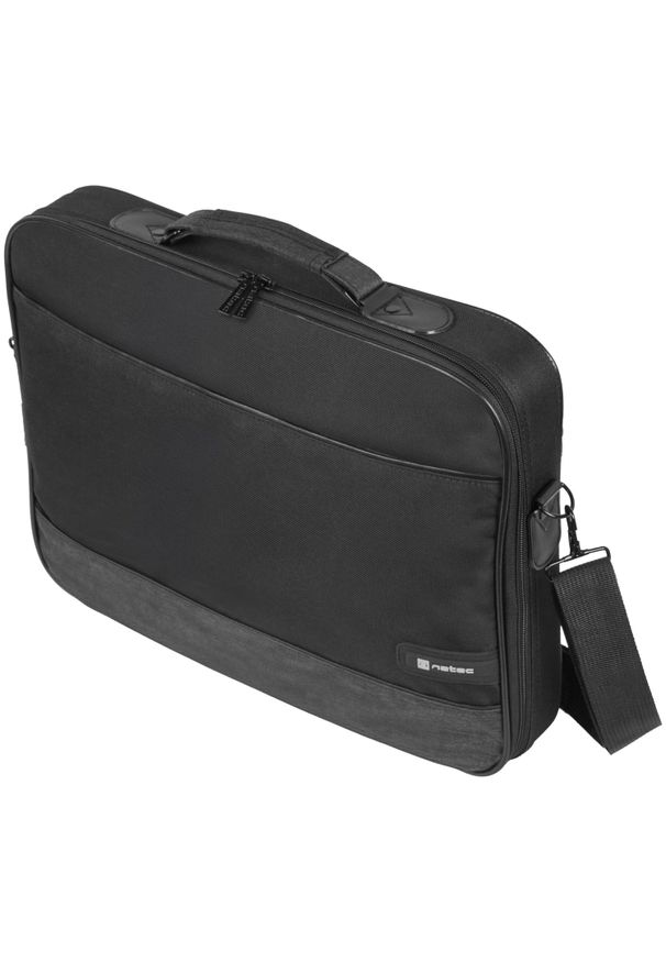 NATEC - Torba Natec Impala 2 14.1'' Onyx czarny. Kolor: czarny. Materiał: materiał. Wzór: paski. Styl: biznesowy, klasyczny, elegancki