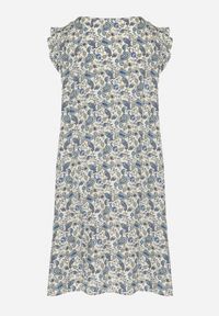 Born2be - Niebieska Rozkloszowana Sukienka Bawełniana bez Rękawów w Wzór Paisley Tullio. Okazja: na co dzień. Kolor: niebieski. Materiał: bawełna. Długość rękawa: bez rękawów. Wzór: paisley. Styl: casual, elegancki #4