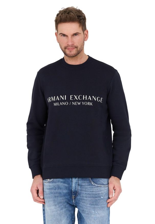Armani Exchange - ARMANI EXCHANGE Granatowa bluza. Kolor: niebieski