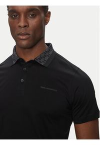 Karl Lagerfeld - KARL LAGERFELD Polo 745001 552200 Czarny Slim Fit. Typ kołnierza: polo. Kolor: czarny. Materiał: bawełna #4