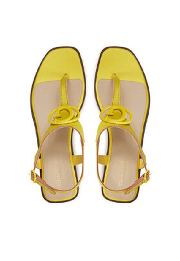 Guess Sandały FLJMIR LEA03 Żółty. Kolor: żółty. Materiał: skóra
