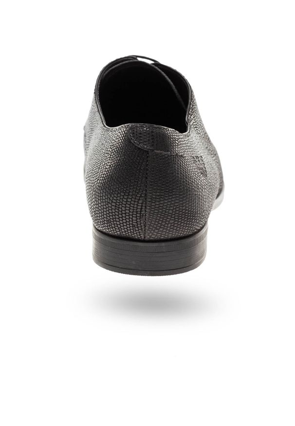 Emporio Armani - CZARNE SKÓRZANE PÓŁBUTY EMPORIO ARMANI. Kolor: czarny. Materiał: skóra. Styl: elegancki