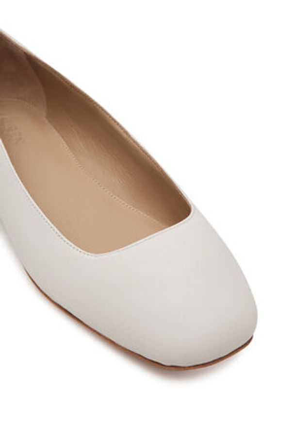 Lauren Ralph Lauren - LAUREN RALPH LAUREN Baleriny Emellie 802970534003 Biały. Kolor: biały. Materiał: skóra