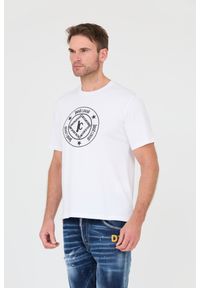 Just Cavalli - JUST CAVALLI Biały t-shirt Fiche. Kolor: biały