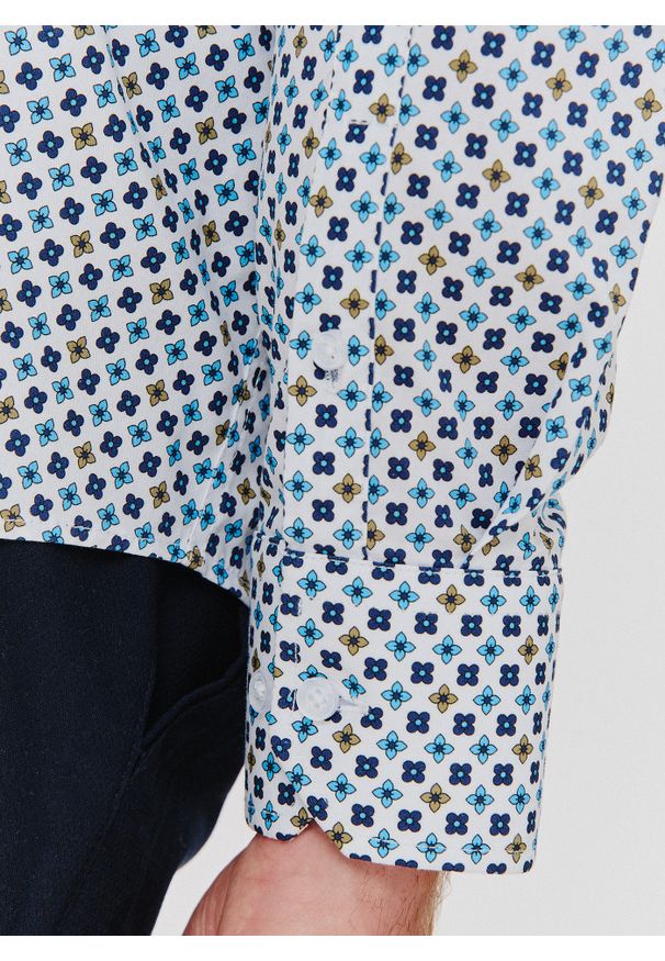 Pako Lorente - PAKO LORENTE – Koszula męska w geometryczny wzór. Materiał: bawełna, elastan. Długość rękawa: długi rękaw. Długość: długie. Wzór: geometria