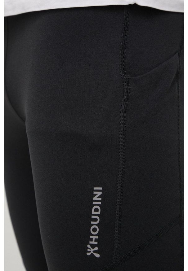 Houdini legginsy sportowe Adventure męskie kolor czarny gładkie. Kolor: czarny. Materiał: materiał, skóra, dzianina. Wzór: gładki