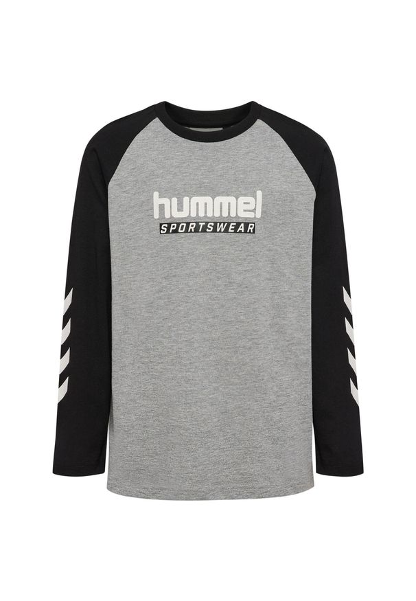 Koszulka z długim rękawem i dziecięcym logo Hummel. Kolor: szary. Długość rękawa: długi rękaw. Długość: długie