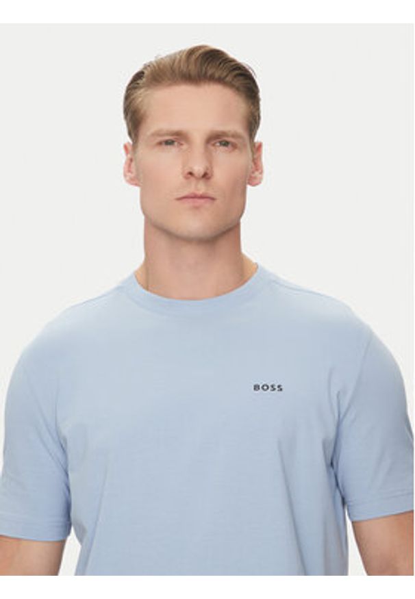 BOSS T-Shirt 50506373 Błękitny Regular Fit. Kolor: niebieski. Materiał: bawełna