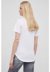 G-Star RAW - G-Star Raw t-shirt bawełniany kolor biały. Okazja: na co dzień. Kolor: biały. Materiał: bawełna. Długość rękawa: krótki rękaw. Długość: krótkie. Wzór: nadruk. Styl: casual #2