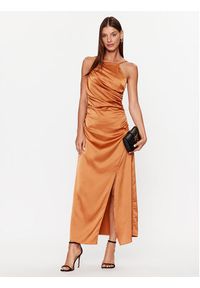 YAS Sukienka koktajlowa 26031521 Brązowy Regular Fit. Kolor: brązowy. Materiał: syntetyk. Styl: wizytowy #5
