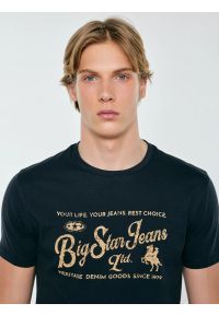 Big-Star - Koszulka męska z nadrukiem z linii Authentic granatowa Eller 403. Kolor: niebieski. Materiał: bawełna. Wzór: nadruk. Styl: vintage, klasyczny #7