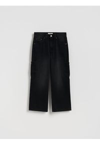 Reserved - Jeansy baggy - czarny. Kolor: czarny #1