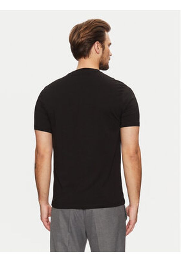 Karl Lagerfeld - KARL LAGERFELD T-Shirt 755087 551235 Czarny Regular Fit. Typ kołnierza: dekolt w karo. Kolor: czarny. Materiał: bawełna
