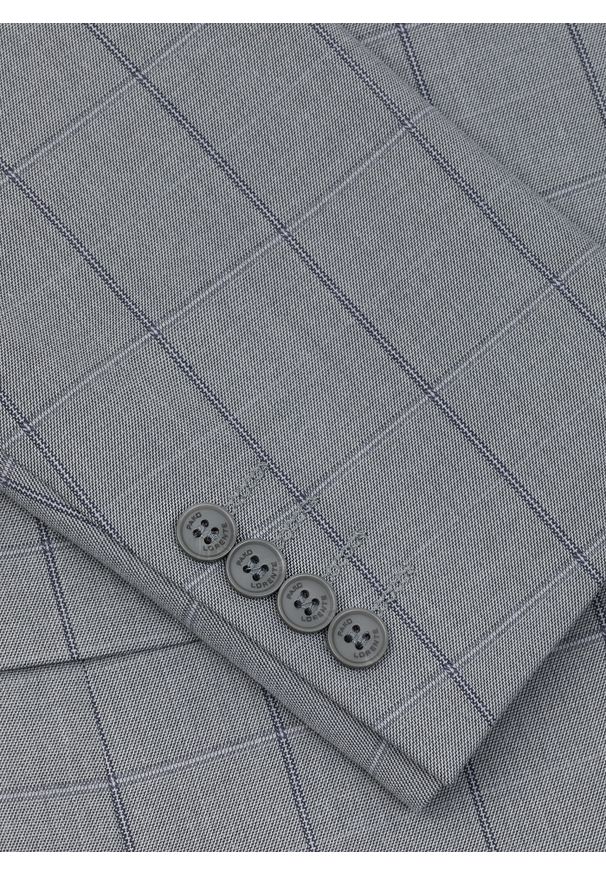 Pako Lorente - PAKO LORENTE – Szara marynarka garniturowa w kratę Windowpane. Kolor: szary. Materiał: wiskoza, poliester, elastan