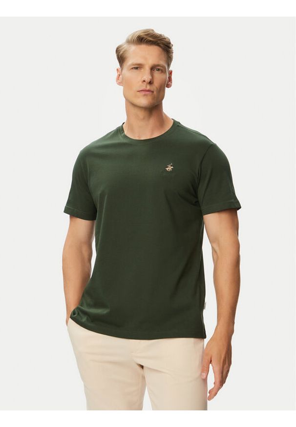 Beverly Hills Polo Club T-Shirt P-SS26M-TS41740 Zielony Regular Fit. Typ kołnierza: polo. Kolor: zielony. Materiał: bawełna