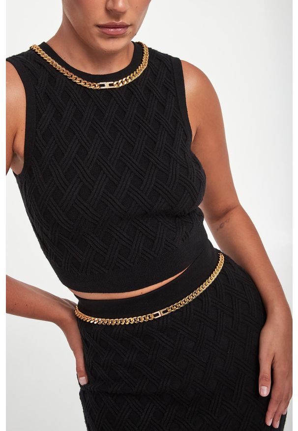 Elisabetta Franchi - Top damski z łańcuchem ELISABETTA FRANCHI