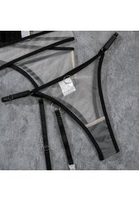 Intica - Komplet bielizny z regulowanymi detalami na romantyczne wieczory Marlen. Kolor: czarny. Materiał: materiał, skóra #4