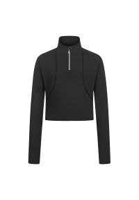 Techniczna koszulka z długim rękawem dla dziewczynek ELT Alina. Kolor: czarny. Długość rękawa: długi rękaw. Długość: długie. Styl: młodzieżowy #1