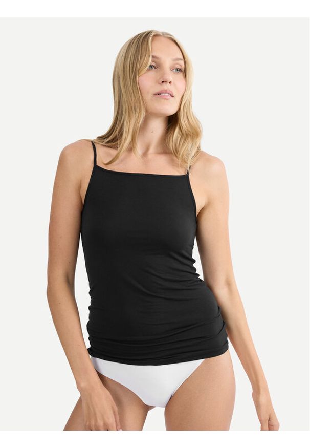 Triumph Top Beauty Layers 10227206 Czarny Slim Fit. Kolor: czarny. Materiał: wiskoza