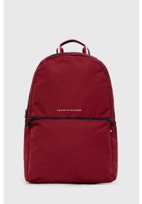TOMMY HILFIGER - Tommy Hilfiger plecak męski kolor bordowy duży gładki. Kolor: czerwony. Materiał: poliester, neopren. Wzór: gładki #1