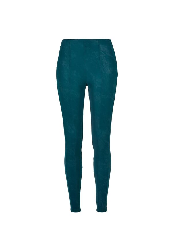 Damskie spodnie ze spranej skóry Urban Classics GT. Kolor: niebieski, wielokolorowy, różowy. Materiał: skóra. Długość: długie