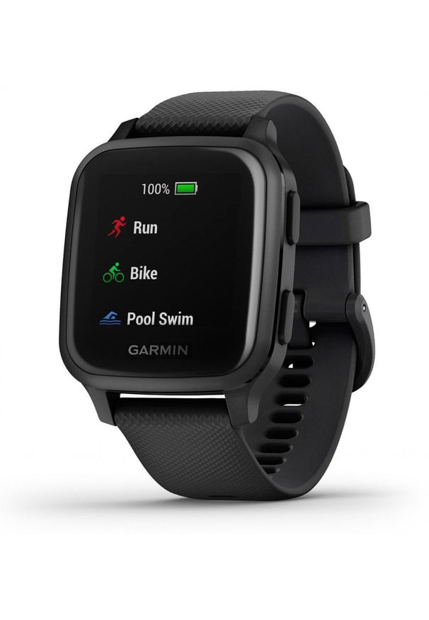 GARMIN - Garmin smartwatch VENU SQ Music, Black/Slate. Rodzaj zegarka: smartwatch. Kolor: czarny. Styl: sportowy