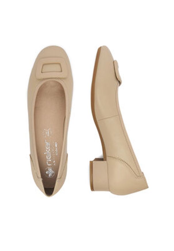 Rieker Czółenka CEO-43453-62 Beżowy. Kolor: beżowy. Materiał: skóra