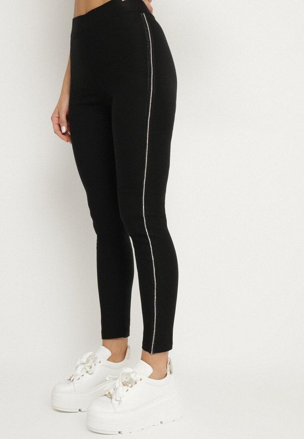 Born2be - Czarne Klasyczne Legginsy z Bawełną Koriella. Okazja: na co dzień. Kolor: czarny. Materiał: bawełna. Styl: klasyczny