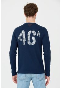 Aeronautica Militare - AERONAUTICA MILITARE Granatowy męski longsleeve bawełniany, Rozmiar 3XL. Kolor: niebieski. Materiał: bawełna. Długość rękawa: długi rękaw #5